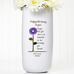 Birthday Blooms Personalized Ceramic Vase - 12628