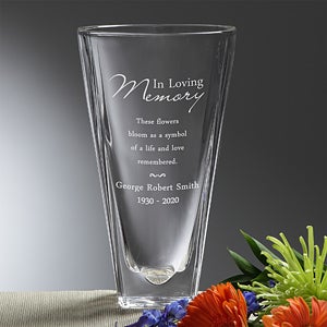 Love Blooms Eternal Personalized Memorial Vase - 12645