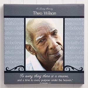 Personalized Memorial Photo Canvas Wall Art - In Gods Hands - 24 x 24 - 12647-XL