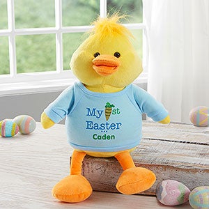 My First Easter Personalized Quacking Plush Duck- Boy - 12709-B
