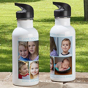 Photo Collage Personalized Water Bottle - 5 Pictures - 12732-5N