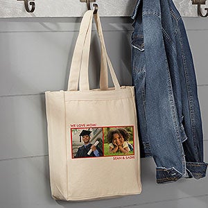 Personalized 2 Photo Canvas Tote Bag - Small - 12734-2S