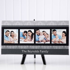 Damask Photo Message Personalized Canvas Print- 5½" x 11" - 12745