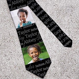 His Little Ones 3 Photo Personalized Mens Tie - 12771