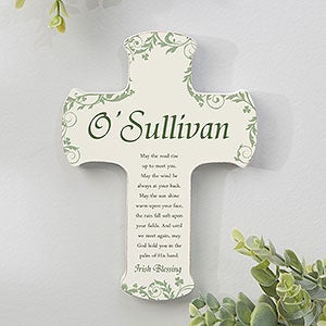 Traditional Irish Blessing Personalized Cross - 5x7 - 12794-S