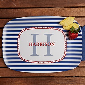 Personalized Melamine Serving Platter - Nautical - 12823D-PL