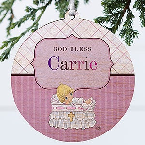 Precious Moments® Personalized Christening Ornament - Wood - 12931-W