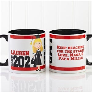 Graduation Characters Personalized Coffee Mugs with Black Handle - 12954-B