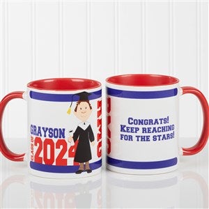 Personalized Red Graduation Character Coffee Mugs - 12954-R