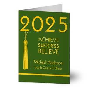 Achieve, Success, Believe Personalized Greeting Card - 12956