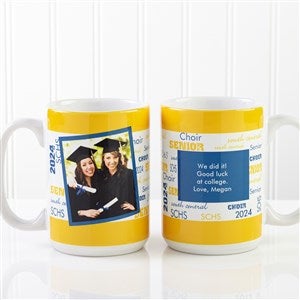 School Spirit Graduation Personalized Photo Mug 15 oz.- White - 12958-LP