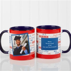 School Spirit Graduation Personalized Photo Coffee Mug 11oz.- Blue - 12958-BL