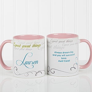 Cup Of Inspiration Personalized Coffee Mug 11oz.- Pink - 12972-P