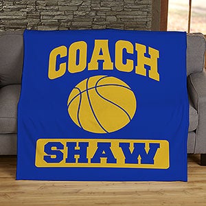 Sports Coach Blankets Personalized 50x60 Fleece Blanket - 12974-F