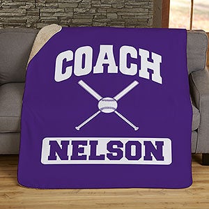 Sports Coach Blankets Personalized 50x60 Sherpa Blanket - 12974-S