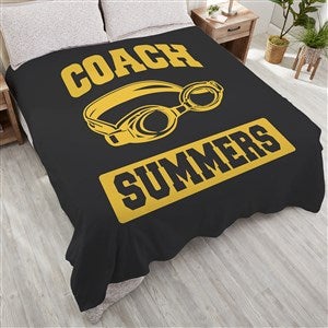 Sports Coach Blankets Personalized 90x90 Plush Queen Fleece Blanket - 12974-QU