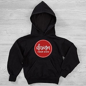 Design Your Own Custom Kids Hooded Sweatshirt - Black - 12993-B