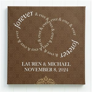 Personalized Wedding Canvas Print 24x24 Forever & Ever - 13012-XL