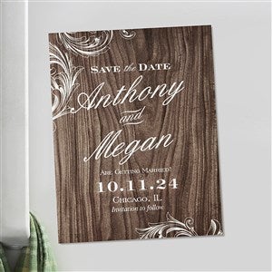 Personalized Wedding Save The Date Magnets - Wood Carving - 13045-M