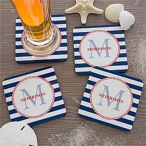 Anchors Aweigh! Personalized Coaster - 13051