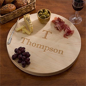 Personalized Maple Lazy Susan Serving Tray - Family Name - 13073D