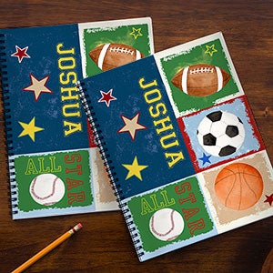 Ready, Set, Score Personalized Large Notebooks For Boys-Set of 2 - 13240