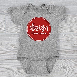 Design Your Own Personalized Baby Bodysuit - Gray - 13327-G