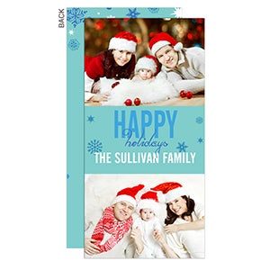Personalized Postcard Photo Christmas Cards - Seasons Greetings - Two Pictures - 13333-2