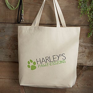 Personalized Dog Canvas Tote Bag - Large - 13339
