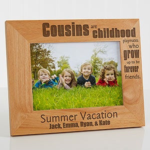 Engraved Wood Picture Frames for Cousins - 5x7 - 13356-M