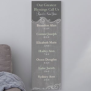 My Grandkids 12x36 Personalized Canvas Print - 13430-XL