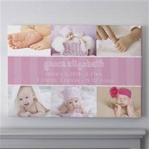 6 Baby Photo Collage 20x30 Personalized Canvas Print - 13434-LH