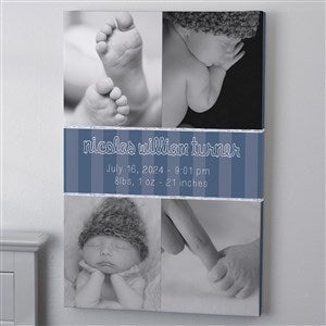 4 Baby Photo Collage 20x30 Personalized Canvas Print - 13434-LV