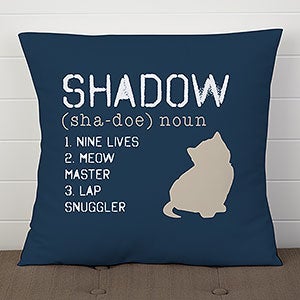 Definition of My Cat Personalized 18 Throw Pillow - 13502-L