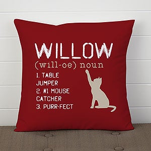 Definition of My Cat Personalized 14-inch Velvet Throw Pillow - 13502-SV