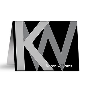 Large Monogram Personalized Note Cards & Envelopes - 13517