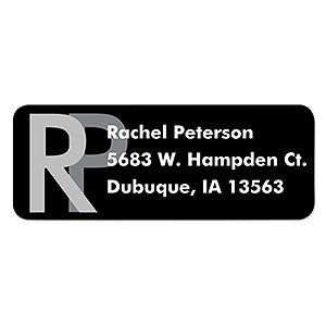 Large Monogram Return Address Labels - 13518