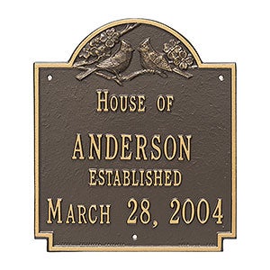 Date Established Personalized Aluminum House Plaque - Bronze & Gold - 1354D-OG