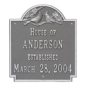Date Established Personalized Aluminum House Plaque - Pewter & Silver - 1354D-PS