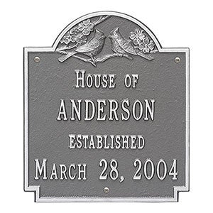 Date Established Personalized Aluminum House Plaque - Pewter  Silver - 1354D-PS