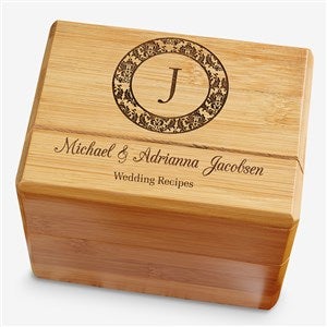 Personalized Wedding Recipe Box - Family Monogram - 13557