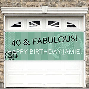 Party Time Swirls Personalized Banner - 45x108 - 13601-L