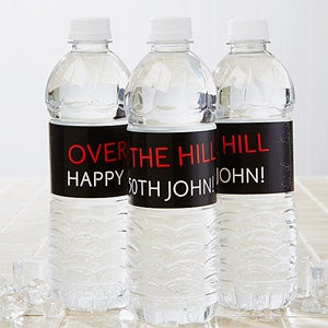 Party Time Striped Personalized Water Bottle Labels - 13665