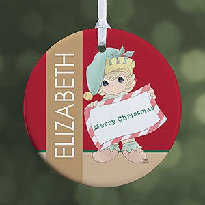 Precious Moments Personalized Christmas Elf Ornament - Glossy - 13749-1