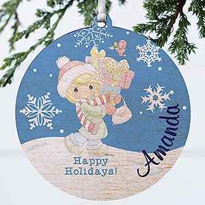 Precious Moments Personalized Santa Ornament - Wood - 13755-W