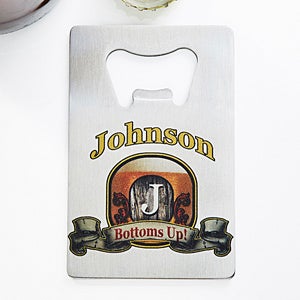 Vintage Bar Personalized Credit Card Size Bottle Opener - 13788