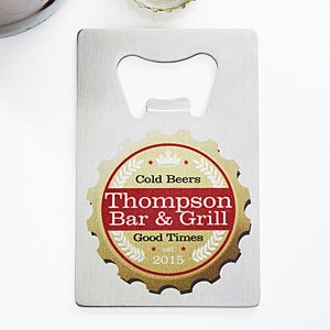Premium Brew Personalized Credit Card Size Bottle Opener - 13789