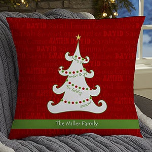 Christmas Tree Personalized 18 Velvet Throw Pillow - 13795-LV
