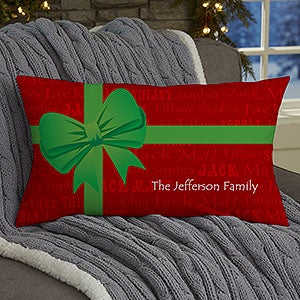 Christmas Present Personalized Lumbar Throw Pillow - 13795-LB