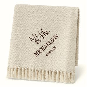 Wedded Pair Wedding  Anniversary Personalized Afghan - 13803